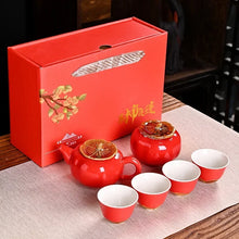 Load image into Gallery viewer, Red Persimmon Tea Set | Ceramic Chinese New Year Gift Box - 1 Set