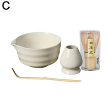 Load image into Gallery viewer, Green Japanese Matcha Set| Chawan Bowl with Bamboo Whisk Scoop and Holder - 4 Pc