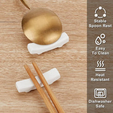 Load image into Gallery viewer, White Chopstick Holder | Spoon Rest Ceramic - 6 Pc Set