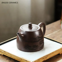 Load image into Gallery viewer, Landscape Yixing Teapot | Large Authentic Chinese Zisha Purple Clay Teaware - 1 Pc