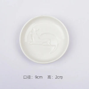 Revealing Cat Soy Sauce Dish | Small Ceramic Seasoning Plate - 1 Pc