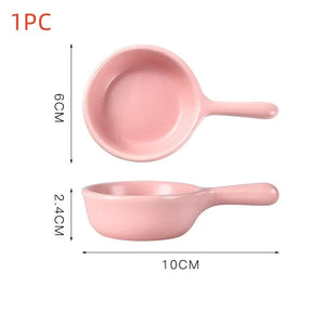 Colorful Mini Dipping Saucer with Handle | Ceramic Japanese Soy Sauce Dish - 1 Pc