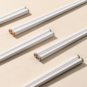 White Chopsticks Crystal Inspired | Luxury Chinese Tableware - 5 Pair Set
