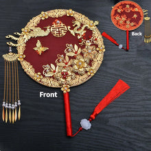 Load image into Gallery viewer, Luxury Bride Chinese Fan | Vintage Wedding Decorative Round - 1 Pc