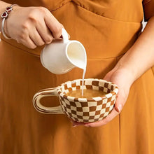 Load image into Gallery viewer, Warp Checkered Cute Ceramic Mugs | Small Coffee Cup - 1 Pc