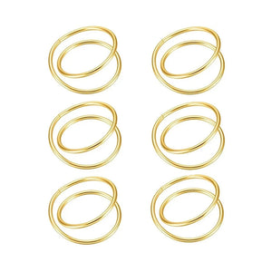 Exquisite Gold Napkin Rings | Metal Bands for Wedding Party Dinner