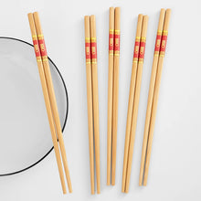 Load image into Gallery viewer, Chinese Wedding Chopsticks Set | Natural Bamboo Double Happiness - 5/10 Pairs