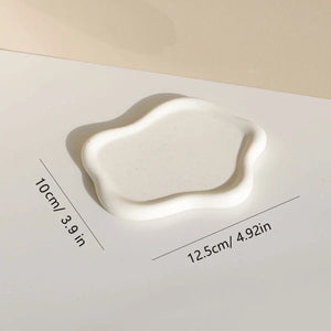 Chrome Ceramic Trinket Dish | Organic Jewelry Tray Plate - 1 Pc