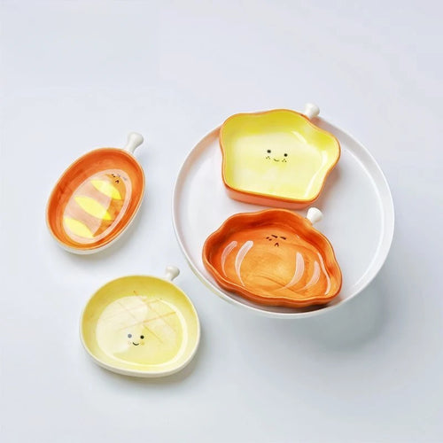 Cute Bread Pastry Sauce Dish | Soy Seasoning Dipping Bowl - 1 Pc