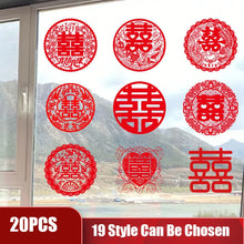 Load image into Gallery viewer, Traditional Chinese Red Wedding Stickers for Wall Door Decoration - 20 pcs