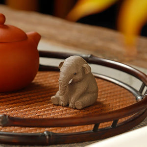 Wisdom Elephant Tea Pet | Chinese Kung Fu Ceremony Small Figures Tea Accessories - 1 Pc