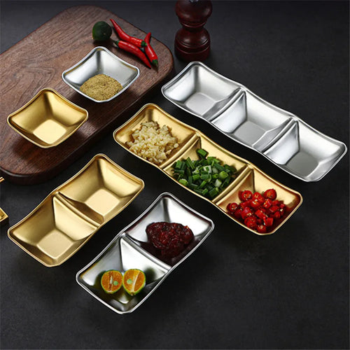 Korean Soy Sauce Plate | Stainless Steel Sauce Dish Trays for Dipping - 1 Pc