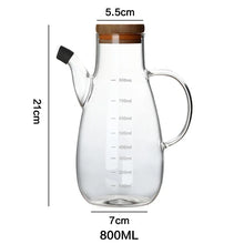 Load image into Gallery viewer, Large Vinegar and Oil Bottle Dispenser with Spout and Bamboo Lid - 1 Pc