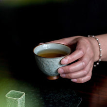 Load image into Gallery viewer, Lotus Chinese Tea Cup | Embossed Crackle Glaze Ceramic Master Cup – 95ml