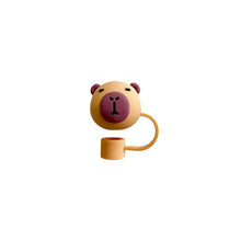 Load image into Gallery viewer, Cute Capybara Straw Toppers | Reusable Silicone Covers Cap - 1 Pc