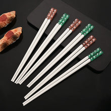 Load image into Gallery viewer, Green Sakura Chopsticks | Japanese Cherry Blossom Luxury - 5 Pair Set