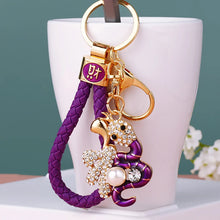 Load image into Gallery viewer, Snake Charm Zodiac Keychain | Lunar Chinese New Year Ring Gift 2025 - 1 Pc