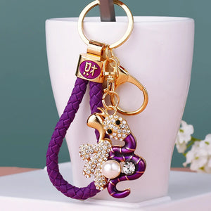 Snake Charm Zodiac Keychain | Lunar Chinese New Year Ring Gift 2025 - 1 Pc