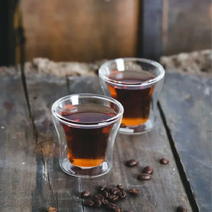 Small Glass Espresso Cups | Clear Double Layer Hot Resistance - 1 Pc