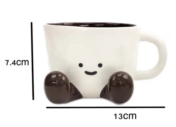 Fun Smiley with Legs Cute Mugs | Ceramic Cartoon Cup - 1 Pc