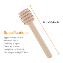 Load image into Gallery viewer, Wooden Honey Dipper | Long Stick Mixing Spoon - 5/10/25/50 Pc