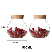 Load image into Gallery viewer, Large Spherical Glass Spice Jar Set | Food Coffee Tea Canister with Cork Lids - 1 or 2 Pc