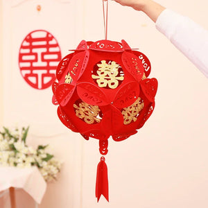 Floral Hanging Lantern Wedding Decor For Chinese Viet Ceremony- 1 Pc