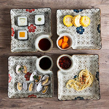 Load image into Gallery viewer, Large Square Sushi Plates with Dipping Bowl | Japanese Ceramic Platter - 1 Pc