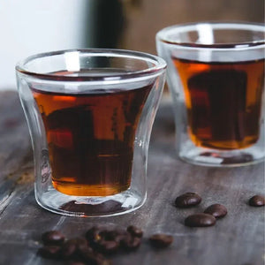 Small Glass Espresso Cups | Clear Double Layer Hot Resistance - 1 Pc