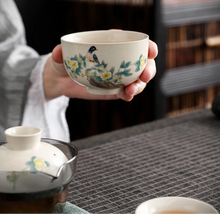 Load image into Gallery viewer, Bird &amp; Flowers Chinese Travel Tea Set with Portable Case - 4 Pc