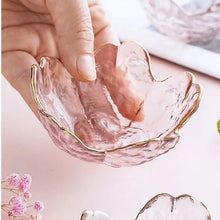 Load image into Gallery viewer, Japanese Sakura Glass Soy Sauce Dish | Cute Pink Small Dessert Plate - 3 Pc Set