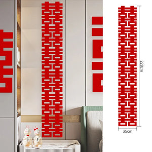 Double Happiness Red Chinese Vietnamese Wedding Decor Sign Hanging Banners - 1 Pc