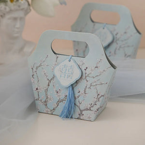 Chinese Wedding Decor Gift Bag | Guest Favor Paper Boxes - 10 Pc Set