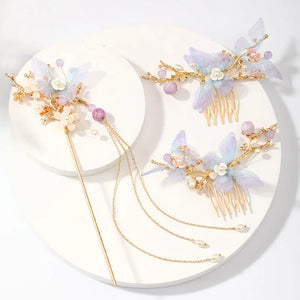 Ornate Chinese Bridal Hair Pins | Decorative Headdress Jewelry - 1 Set