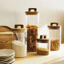 Load image into Gallery viewer, Large Glass Spice Jars with Handle Lid | Clear Food Storage Tea Canister - 1 Pc