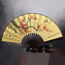 Load image into Gallery viewer, Traditional Japanese Fan | Bamboo Painting Folding Display - 1 Pc