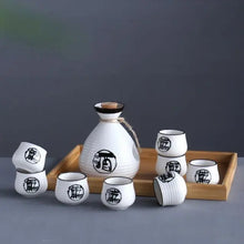 Load image into Gallery viewer, Retro Ceramic Sake Pot | 2/4/6 Sake Cups Set Japanese Tokkuri Bottle