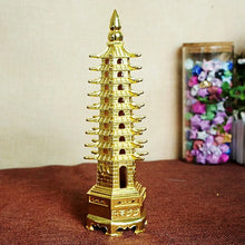 Load image into Gallery viewer, Gold Metal Pagoda | Small Feng Shui Decor Lunar New Year Gift - 1 Pc