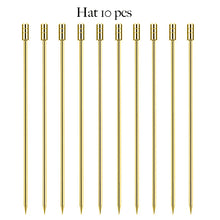 Load image into Gallery viewer, Gold Metal Cocktail Picks | Stirring Drink Skewers Sticks - 10 Pc Set