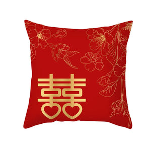 Pillow Case Chinese Wedding Decor | Home Bedroom Cushion Cover - 1 Pc