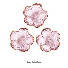 Load image into Gallery viewer, Japanese Sakura Glass Soy Sauce Dish | Cute Pink Small Dessert Plate - 3 Pc Set