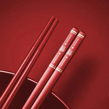 Load image into Gallery viewer, Red Heart Metal Chopsticks | Green Fortune Luxury Chinese New Year Gift - 1 Pc