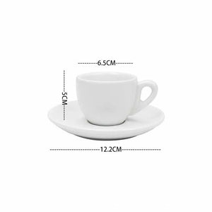 Mini Demitasse Cups with Saucer | Small Porcelain Espresso Shot - 1 Set