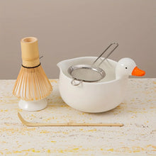 Load image into Gallery viewer, Duck Matcha Tea Set | Cute Animal Chawan Whisk Holder Ceramic - 5 Pc