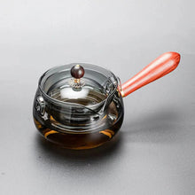 Load image into Gallery viewer, Glass Japanese Teapot Set | Kyusu Wooden Handle Tea Infuser Strainer - 1 Set