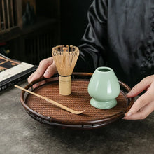 Load image into Gallery viewer, Traditional Japanese Matcha Set with Bamboo Whisk, Spoon, and Ceramic Stand - 3 Piece Set