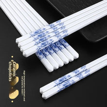Load image into Gallery viewer, Blue &amp; White Ceramic Chopsticks Set | Celadon Tableware - 5/10/20/30 Pairs