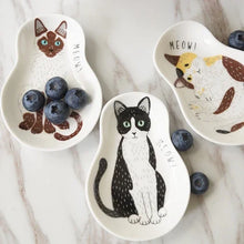 Load image into Gallery viewer, Illustrated Cat Sauce Dish | Cute Ceramic Japanese Sushi Dipping Bowl - 1 Pc