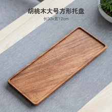 Load image into Gallery viewer, Walnut Wooden Serving Tray | Brown Square Rectangular Platter - 1 Pc