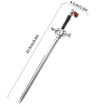 Load image into Gallery viewer, Sword Ruby Pendant Hair Sticks | Vintage Chinese Hairstyle Pin - 1 Pc